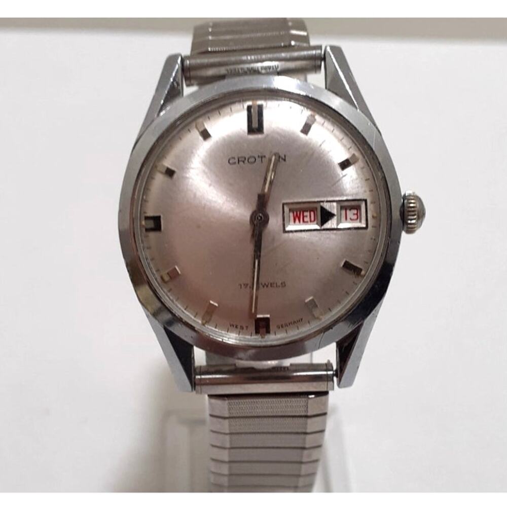 Vintage Croton 17 Jewel Men's Wristwatch Manual Wind Up